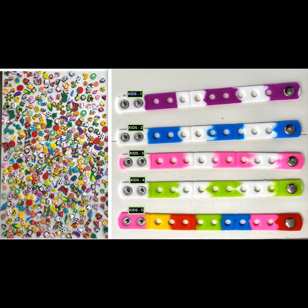 KIDS Crocs Charms (10) and Bracelet (1)